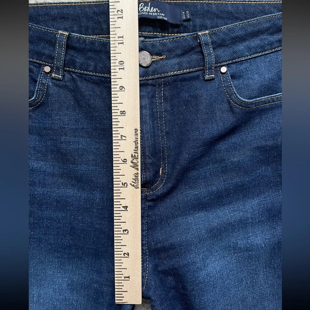 Boden The Edinburgh Jean Gold Piping Stretch Women’s Sz US 10 UK 14 High Rise - Picture 11 of 16